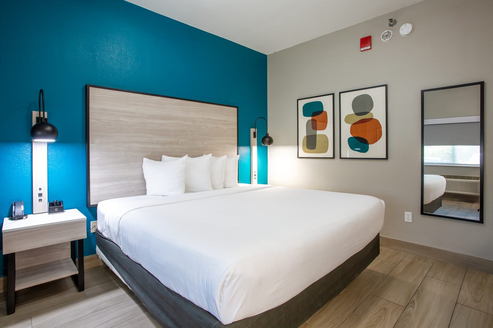 Renovated king guestroom at a Straten managed hotel