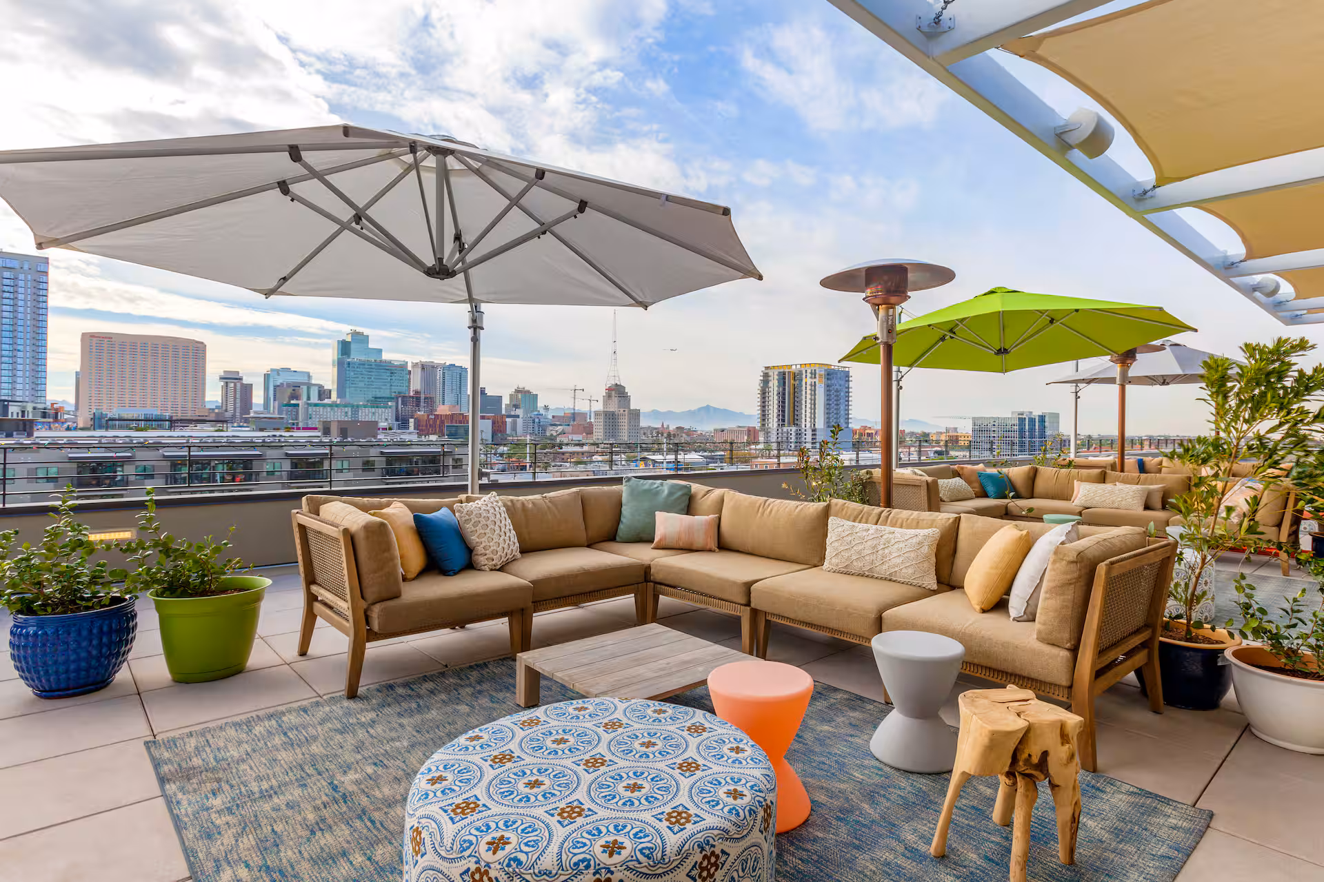 Rooftop patio overlooking downtown Phoenix